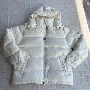 Moncler White Men's Hooded Down Jacket